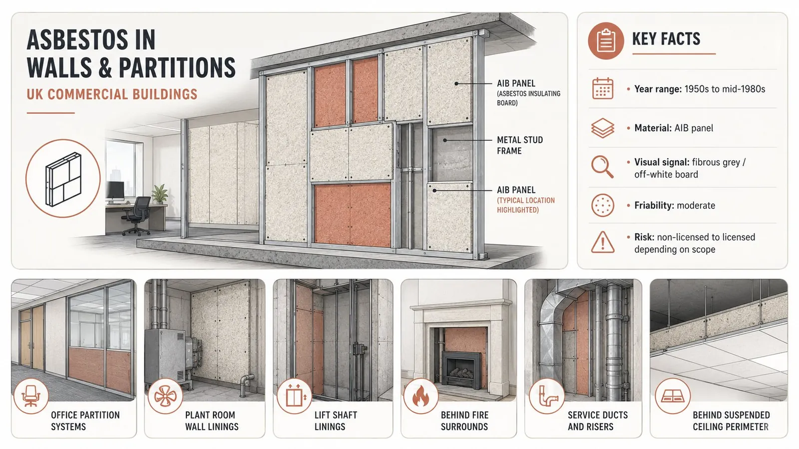 Asbestos in walls and partitions