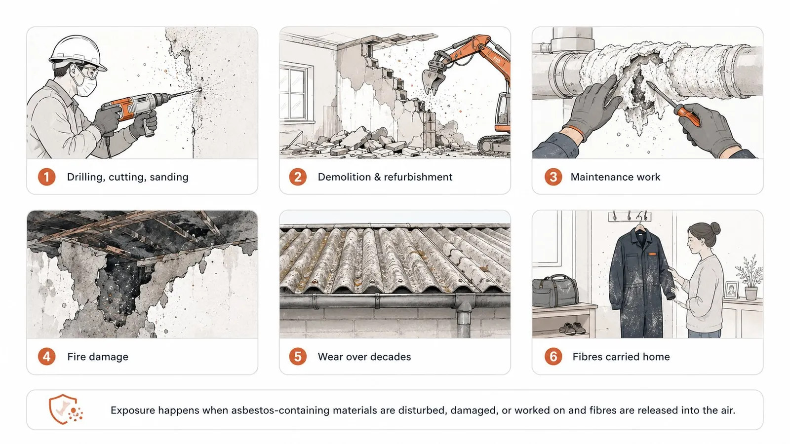 How asbestos exposure happens