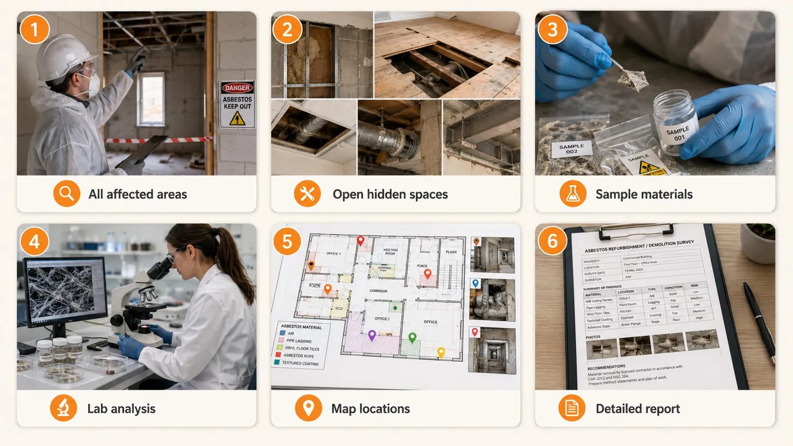 The asbestos refurbishment and demolition survey process
