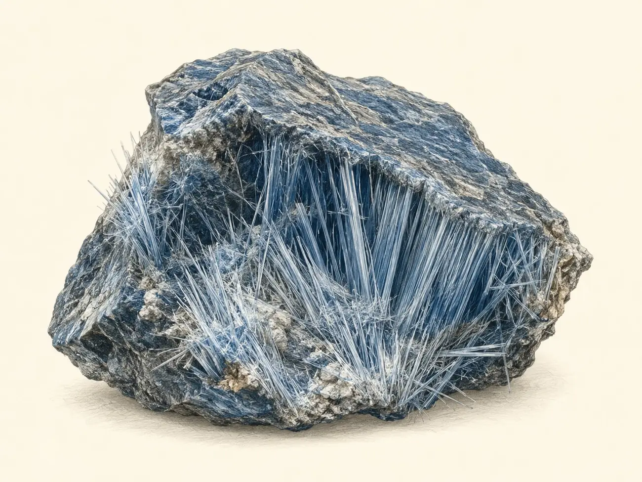 Crocidolite asbestos in host rock