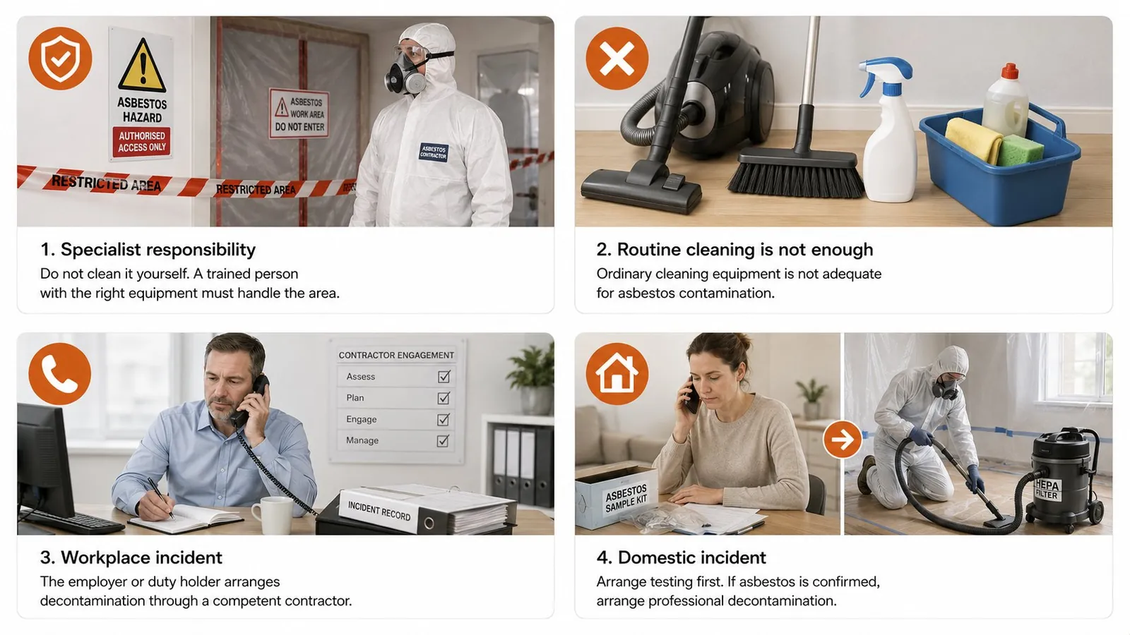 Asbestos decontamination responsibility