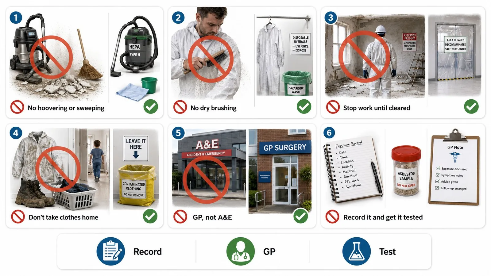 Asbestos exposure dos and don'ts