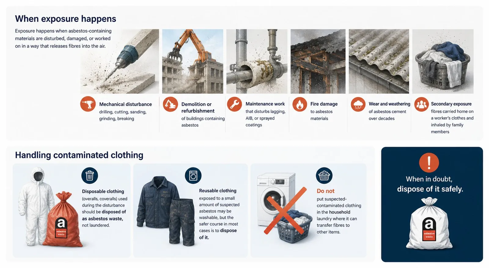 Exposure and contaminated clothing