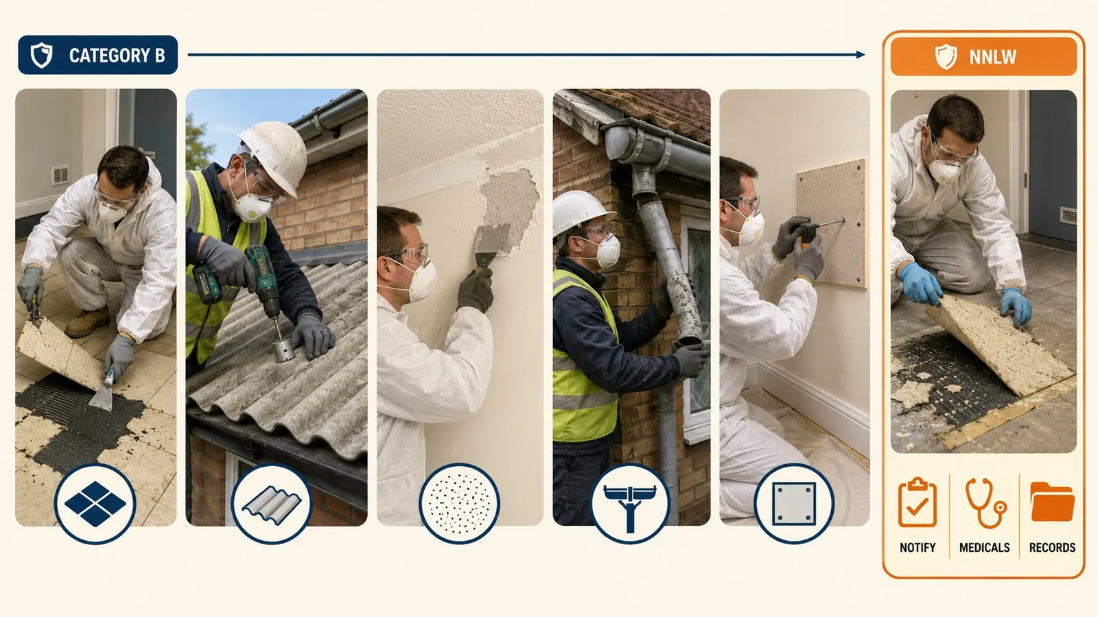 Category B notifiable non-licensed asbestos work
